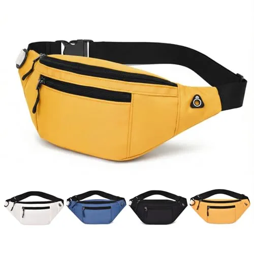 Bauchtasche Herren & Damen – wasserdichte Gürteltasche für Reisen, Alltag & Outdoor – Leichte gürteltasche Damen Hüfttasche Outdoor Groß Handytasche Sport Wasserdicht (Gelb)