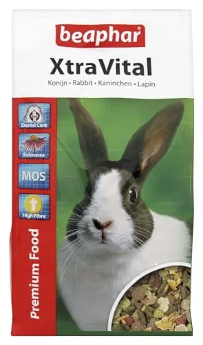BEAPHAR XTRAVITAL - Leckeres & ausgewogenes Kaninchenfutter - Enthält Samen/pflanzliche Nährstoffe/tierische Proteine - reich an Vitaminen & Ballaststoffen - erfüllt die Bedürfnisse von Kaninchen -