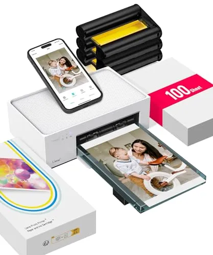 Liene Fotodrucker für Smartphone mit Fotopapier-Set