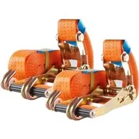 TRUTZHOLM 2x Profi Ratschen Spanngurt 2 Teilig 5m 4t 4000kg TÜV/GS Orange