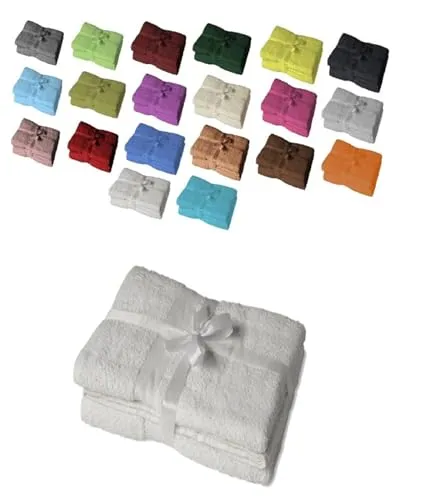 EXKLUSIV HEIMTEXTIL Saunatuch 2er Set 80 x 200 cm Weiss - Frottiertuch Set aus 100 % Baumwolle, saugstark und strapazierfähig, ideal für Sauna und Wellness. Pflegeleicht und schadstoffgeprüft nach Ökotex Standard 100.