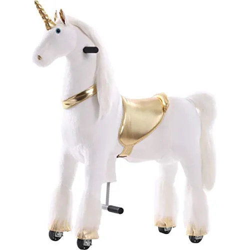Sweety Toys 11339 Reittier Einhorn auf Rollen für Kinder - Baby- & Kleinkindspielzeug: Stabiler Reittier-Einhorn mit hochwertigen Rollen, ideal für Kinder von 4 bis 9 Jahren. Sitzhöhe 67 cm, bis 50 kg belastbar und antiallergisch.