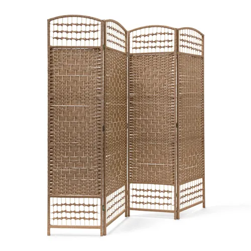Relaxdays Paravent – Faltbarer Raumteiler aus Bambus - 4-teilige Trennwand (179 x 180 cm) aus natürlichem Bambus, ideal für Sichtschutz und Raumgestaltung. Faltbar und platzsparend, perfekt für Schlafbereiche oder Umkleidekabinen.