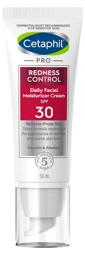Cetaphil Pro Redness Facial Moisturizing Control 50 ml - Medizinische Körperpflege für empfindliche Haut. Die getönte Formel mit LSF 30 mildert Rötungen und spendet Feuchtigkeit, während sie die Hautbarriere stärkt. Ideal für eine gleichmäßige, gesunde Haut.