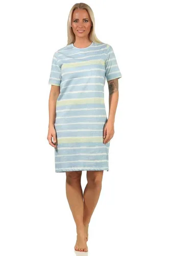 Normann Nachthemd Damen kurzarm Nachthemd im farbenfrohen Streifen Look – 112 464