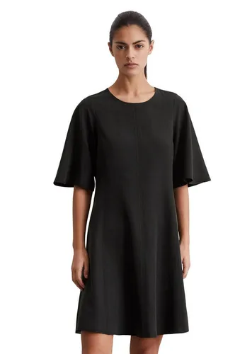 Midikleid MARC O'POLO aus TENCELTM Lyocell-Leinen-Mix - Damen Kleid aus 90% Lyocell und 10% Leinen, ideal für den Frühling mit entspannter A-Linie und charmanten Volantärmeln, perfekt für kleine Frauen.