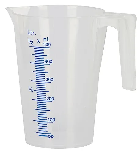 Kerbl Messbecher 0,5ltr. Kunststoff, mit Skala, stapelbar