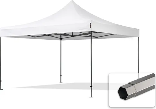 TOOLPORT 4x4m Stahl Faltpavillon in weiß von Toolport