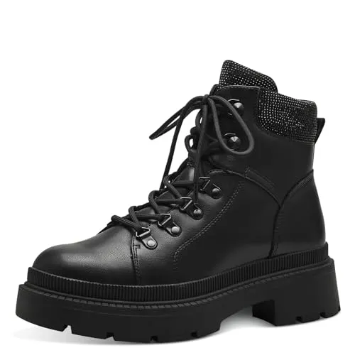 Tamaris Stiefelette 1-26819-41 001 - Bequeme Wanderschuhe - Wanderschuhe mit gepolsterter TOUCH-IT Decksohle und warmem Futter, ideal für Komfort und individuelle Weitenregulierung.