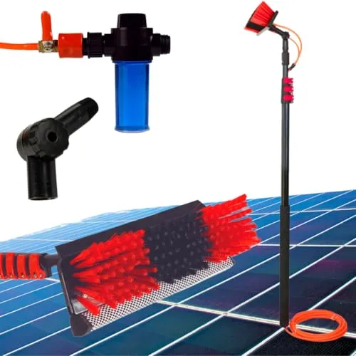 STARLYF Teleskop-Reinigungsbürste bis zu 4,6 m, wasserbetrieben, Dachrinnenreinigungsbürste, Dachrinnenreinigung, Reinigung von Solarzellen (7 m Teleskopbürste), Telescopic Hydrocleaner