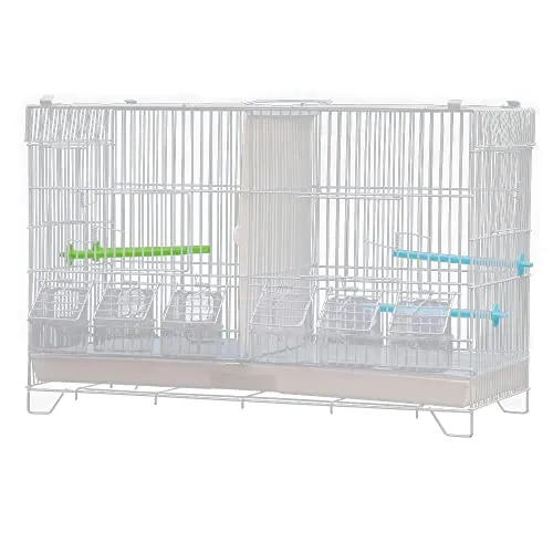 Voliere für den Innen- und Außenbereich, Metall, für Wellensittiche, Papageien, Finken, Kanarienvögel, mit Trennnetz, Schublade, Käfig für Papageien, mittel und klein, 60 x 26 x 39,5 cm