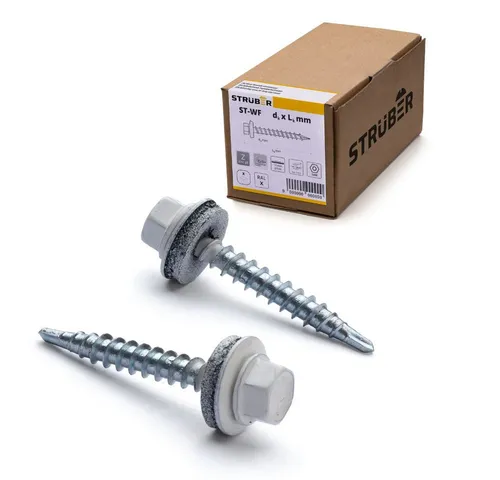 STRÜBER Schrauben- und Dübel-Set Trapezblechschrauben in weiß von STRÜBER