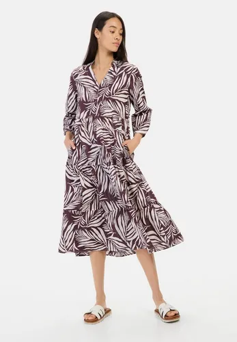 camel active Sommerkleid mit Allover-Print - Kleider mit Reverskragen und Dreiviertelarm, aus 100% Baumwolle für höchsten Tragekomfort, ideal für lässige Sommerlooks.