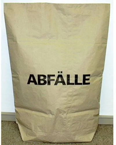 Müllsack 120l Papier - 25 Stück, 75cm x 95cm - Müllsäcke aus Natronbraunem Papier, ideal für umweltbewusste Entsorgung und stabil genug für schwere Abfälle.