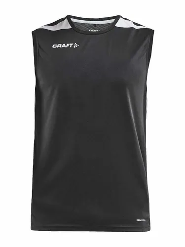 Craft Pro Control Impact Singlet Black-White XS - Activewear-Tops für Herren, leicht und atmungsaktiv mit Mesh-Einsätzen für optimale Belüftung, ideal für sportliche Aktivitäten.