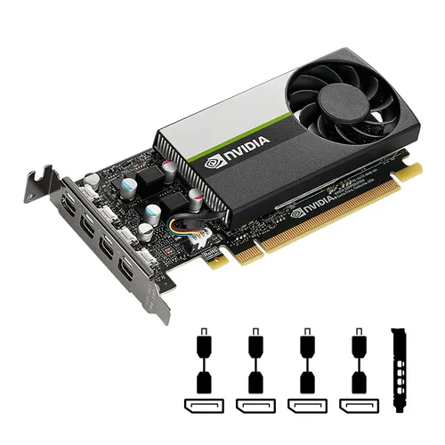 Nvidia T600 4GB GDDR6 Quadro Grafikkarte - Grafikkarten mit 4GB GDDR6 Speicher, ideal für professionelle Anwendungen und grafikintensive Aufgaben mit 4x Mini-DisplayPort Anschlüssen.