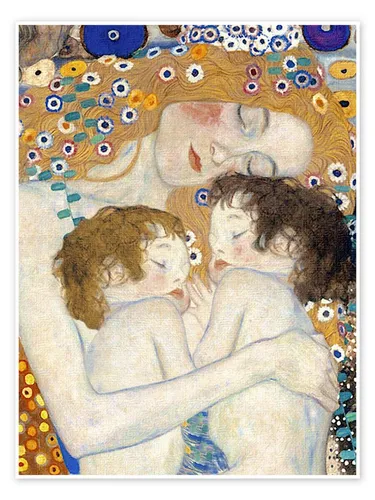 Posterlounge Wandbild Mutter und Zwillinge I, Gustav Klimt, erhältlich als Poster, Leinwandbild, Wandsticker oder Acrylglasbild
