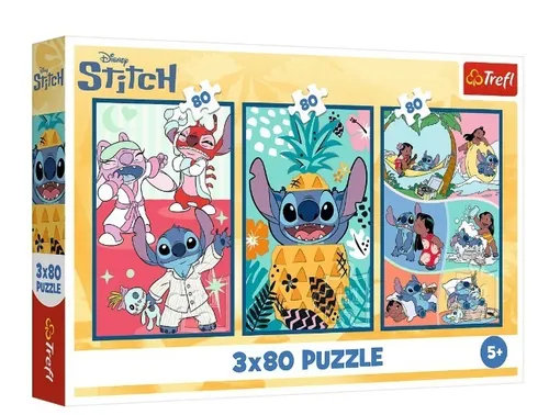 Puzzle 3x80 pieces Stitchs world Trefl 5900511348859