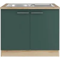 Optifit Spülenschrank inkl. Spüle Savona 100 cm grün matt in grün von Optifit