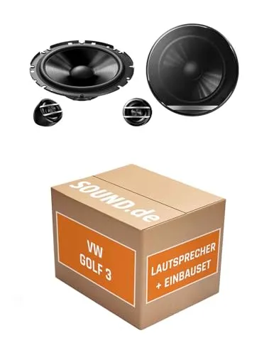 Lautsprecher Boxen Einbaupaket für Pioneer TS-G170C kompatibel mit VW Golf 3 Kompakt + 4/5 türig Armaturenbrett | 2X Tief-Mitteltöner 2X Hochtöner