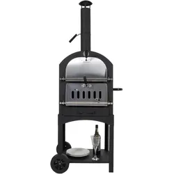 Holzkohlegrill HWC-N15 - Multifunktionaler Pizzaofen und Kaminofen - Grills und Pizzaöfen in einem! Mit hochwertigem Pizzastein für perfekte Pizza und integrierter Temperaturanzeige. Ideal für Gartenpartys und Outdoor-Kochen.