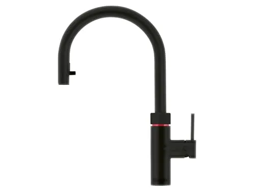 Quooker COMBI+ 2.2 E Flex BLK - Kochendes Wasser direkt aus der Armatur - Armatur mit 100°C kochendem Wasser, Ausziehauslauf für kaltes und warmes Wasser, sicher dank doppelwandigem Auslauf und kindersicherem Knopf.