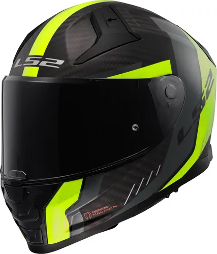 LS2 FF811 Vector II Carbon Grid Helm, gelb, Größe XS für Männer