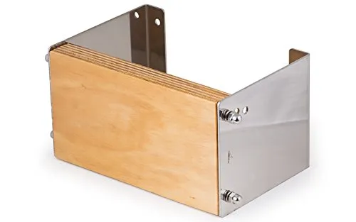 wellenshop Motorhalter für Außenborder bis 12 PS - Neigbare Motorhalterung für 2-Takt Außenbordermotoren, einfach einstellbar in 5° und 10° Winkeln, aus robustem Edelstahl und lackiertem Schichtholz.