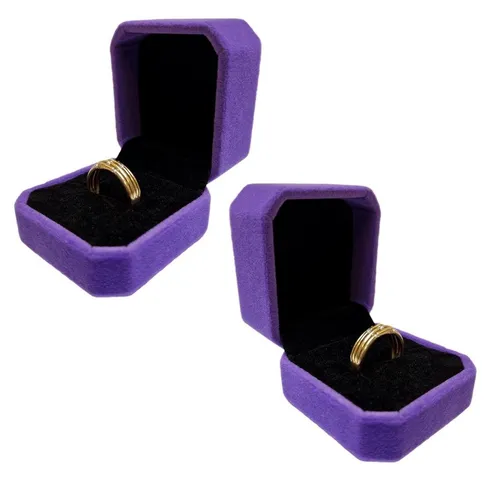 BAYLI Schmucketui 2 x Ringetui für Verlobungsringe/Ringbox für Ringe Ringschachtel für