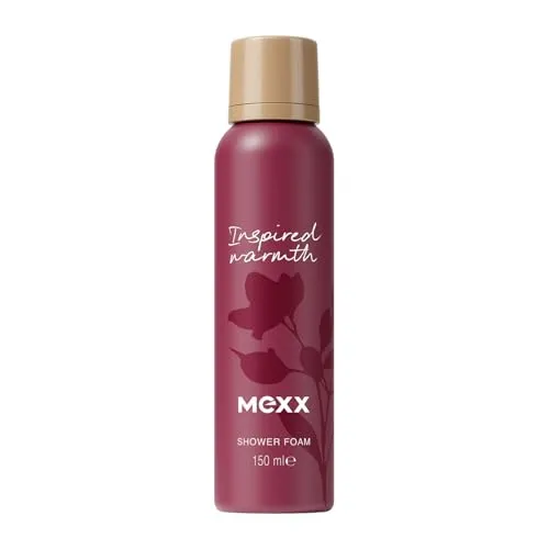 Mexx Inspired Warmth Duschschaum, fruchtiger Duschschaum für empfindliche Haut mit stimmungsaufhellenden Eigenschaften, 150 ml