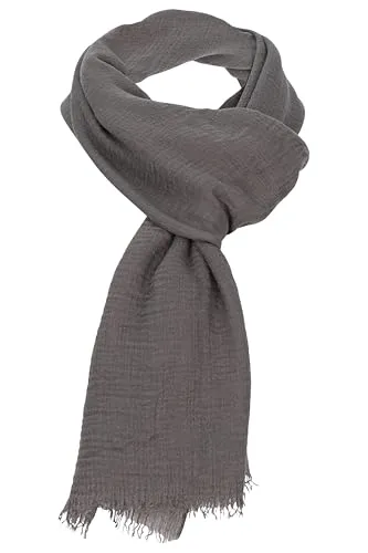 malito - Damen Modeschal aus Viskose - leichter Schal Unifarben - dünnes Halstuch - weich & atmungsaktiv S604 - (Dunkelgrau)