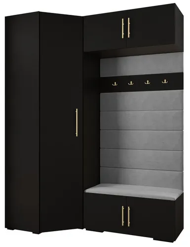 ABIKS MÖBEL Kompaktgarderobe INOVA 3 SATZ 21 – Elegantes Möbelset mit Kleiderstange und Regalen - Moderner Konsolentisch mit durchdachtem Design für stilvolle Ordnung. Hochwertige Materialien garantieren Langlebigkeit. Ideal für die Aufbewahrung Ihrer Kleidung und persönlichen Dinge.