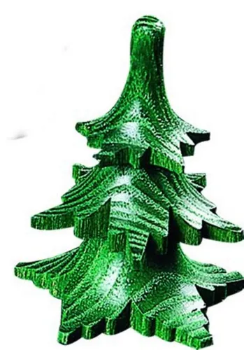 Richard Glaesser Sammelfigur Baum mit 3 Kränze ohne Stamm, Höhe 6cm, Handwerkskunst original Erzgebirge