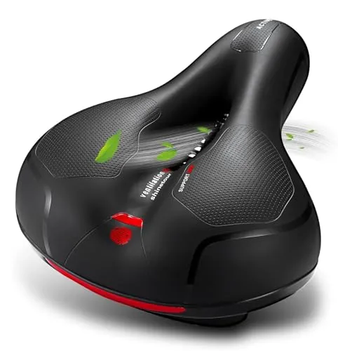 Fahrradsattel, Eozfly Bequem Breit Weich Gel Ergonomisch Fahrrad Sattel, Memory Foam Stoßdämpfend Atmungsaktiv Fahrrad Sattel, Fahrradsättel Hohl Rennrad Sattel Mountainbike Zubehör 26 * 21cm