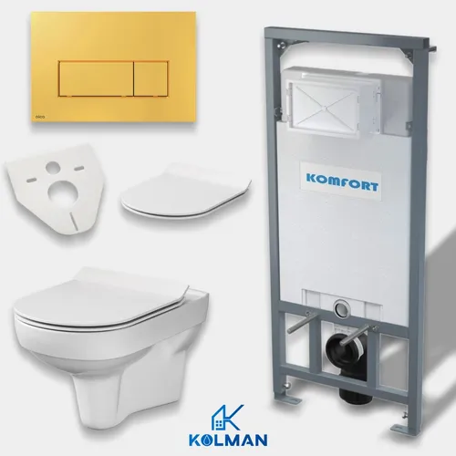 Spülrandloses Wand-Hänge WC Set mit Vorwandelement und Schallschutz