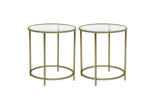 VASAGLE Beistelltisch 2er Set - Robuster Glastisch - Ablagetische mit elegantem Design, robustem Hartglas und einer max. Belastbarkeit von 40 kg – ideal für stilvolle Akzente in Ihrem Wohnraum.