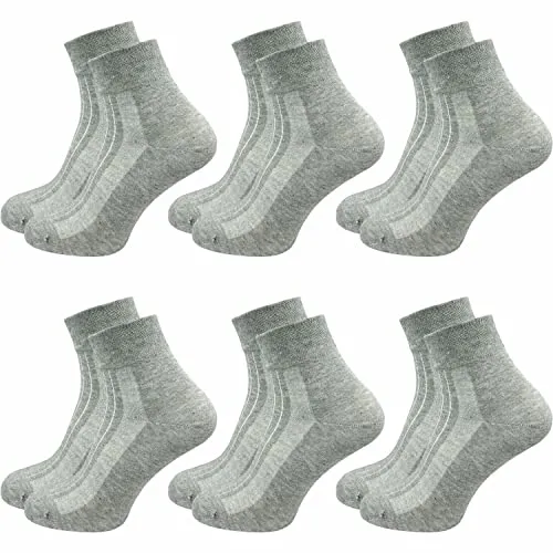 GAWILO Damen Wellnesssocken (6 Paar) | Ohne Gummibund & ohne Naht | Venensocken mit Komfortbund & verstärkten Belastungszonen (35-38, hellgrau)