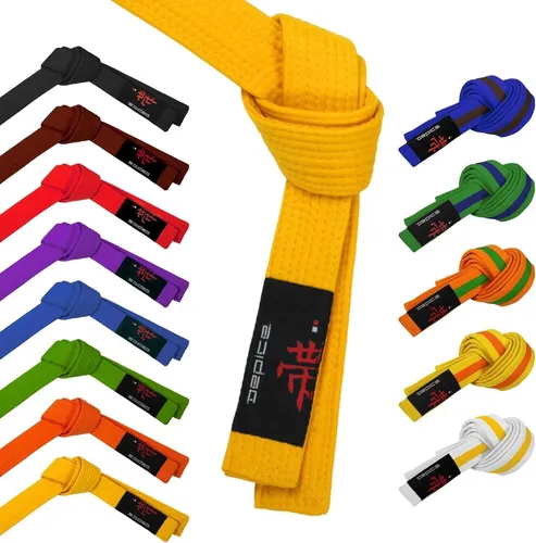 Kampfsport Gürtel gelb 100% Baumwolle mit 9 Reihen kraftvoller Poly-nähte 220 cm