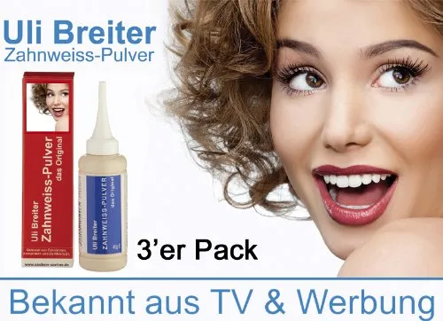 Uli Breiter Zahnweiss-Pulver 3-er Pack (Jahresvorrat) von SZ Saubere-Zaehne GmbH