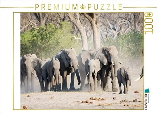 CALVENDO Puzzle Elefantenherde 1000 Teile Puzzle quer | Lege-Größe cm Foto-Puzzle für glückliche Stunden