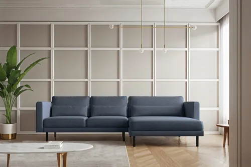 Kaiser Möbel Ecksofa Dani, Dunkelblau, L-Form, 281x174 cm in blau von Kaiser Möbel