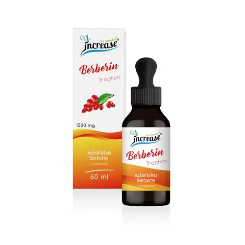 increase NATURALLY Liposomales Berberin hochdosiert - 1500mg pro Tag - Vitamine: Hochdosiertes Berberin in Tropfenform für optimale Absorption, unterstützt den Stoffwechsel und die allgemeine Gesundheit.