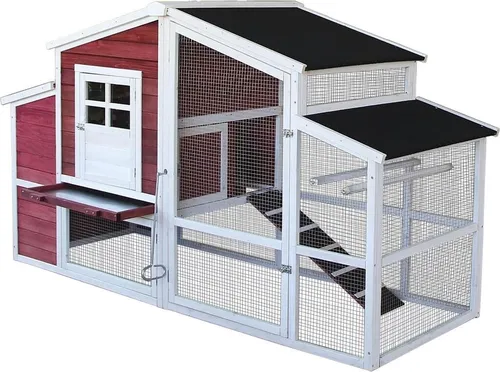 Wiltec XXL Hühnerstall mit Freilauf und Nistkasten