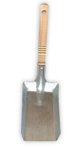 Bürstenmann schmale Metall-Kehrschaufel/ Ascheschaufeln, verzinktes Metall, Holz
