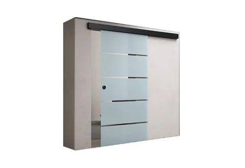 doporro Glasschiebetür Türen Schwarz Softclose-Automatik Schiebetür Schwebetür