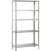 Schulte Steck-Grundregal 190 cm x 100 cm x 40 cm Verzinkt - Regalböden & Möbelbauplatten - Robustes Steck-Regal mit 5 stabilen PowerMAX-Fachböden, einfach und schnell ohne Schrauben aufbaubar, modular erweiterbar.