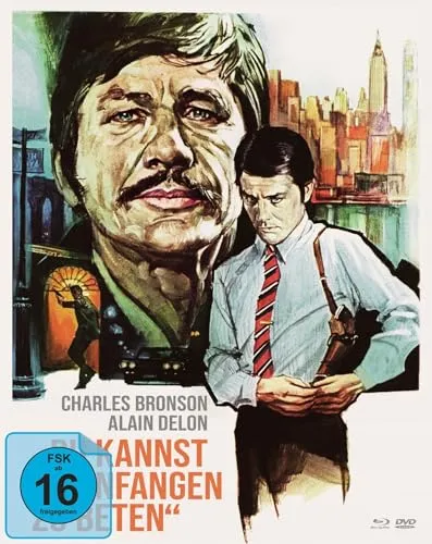 Du kannst anfangen zu beten - Mediabook (Blu-ray+DVD) - Filme, hochspannender Heist-Thriller mit Alain Delon und Charles Bronson, der klassische Heldentypen neu definiert und packende Unterhaltung bietet.