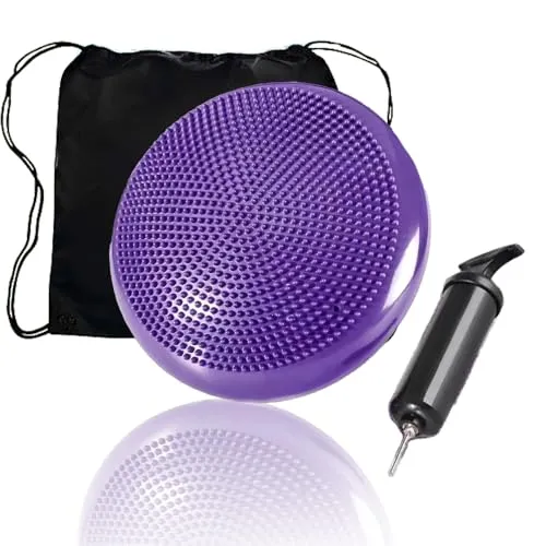 Balance Kissen Ballsitzkissen für Koordinations Rückentraining, Orthopädisches Sitzkissen, Luftkissen für Fitnesstraining inkl. Pumpe Workout Guide Bag, Balancekissen