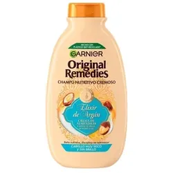 Garnier Original Remedies Argan Elixier Shampoo - Nährendes Shampoo mit Argan-Öl und Mandelcreme für trockenes, glanzloses Haar. Für geschmeidige, lebendige Haare und einen zarten Duft. Ideal für die tägliche Pflege.