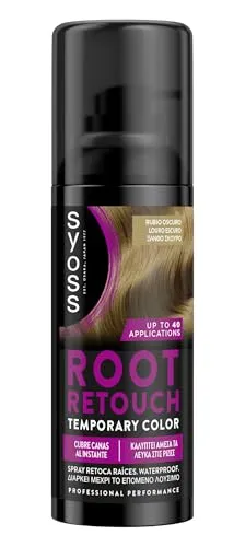 SYOSS Root Retouch Wiederherstellungsspray für vorübergehende Wurzeln, dunkelblond (1 x 120 ml), sofortige Abdeckung für graues Haar